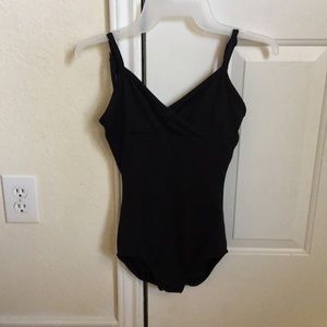 Black camisole ballet leotard